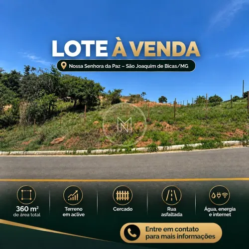 Lote à Venda no Bairro Nossa Senhora da Paz  São Joaquim de Bicas/MG