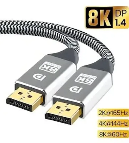 Cabo Displayport 1.4 8k 4k Hdr Resistente 3 Metros