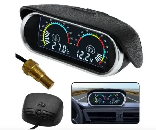 Medidor Digital Automotivo Temperatura Da Água E Voltagem   Arduino Automação COD-AP208 