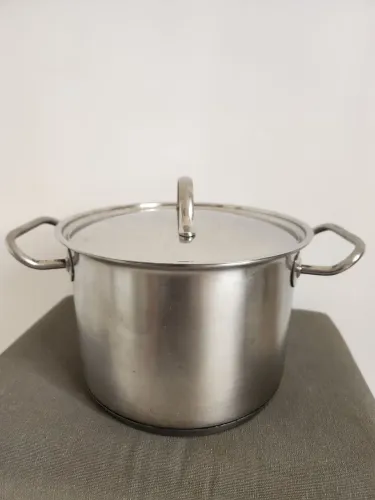 Panela Caçarola Funda Tramontina Inox 18/10 20cm com Tampa - Fundo Duplo