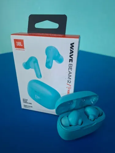 JBL Wave Beam 2 Fone de Ouvido TWS com Resistência à Água e Poeira Azul