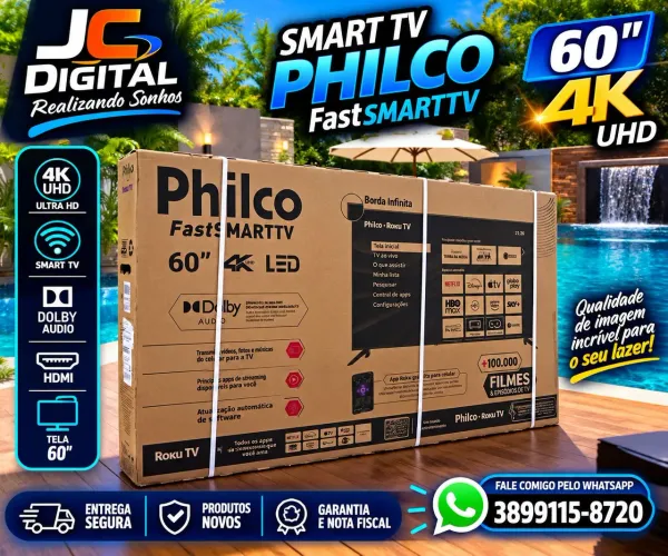 TV Smart 60 4K borda ultrafina comando de voz nova lacrada
