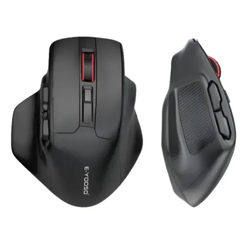 Mouse Grande Ergonômico Sem Fio bluetooth Laser Preto Fosco E-yooso X-31