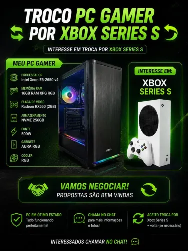 ? PC GAMER Xeon E5 + RX 550 + 16GB RAM RGB | ACEITO XBOX SERIES S
