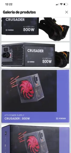 Fonte Gamer ATX 500W Crusader Preta Fortrek