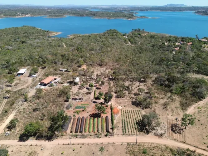 Chácara com horta, galinheiro, pomar, animais, na beira do lago Serra da Mesa de 5000mt2