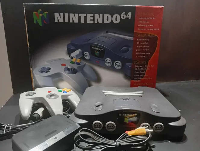Nintendo 64 completo + caixa reprodução