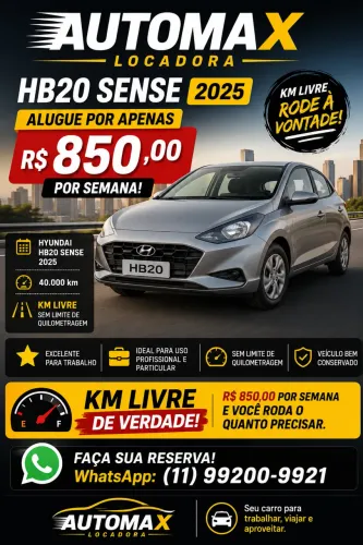 Aluguel de veículos para aplicativo AUTOMAX