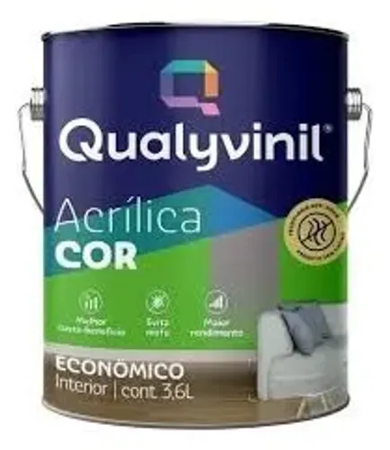 TINTA ACRÍLICA QUALYVINIL 3,6L + KIT DE PINTURA