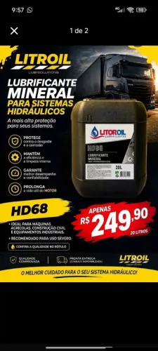 Óleo Hidráulico HD 68 20L