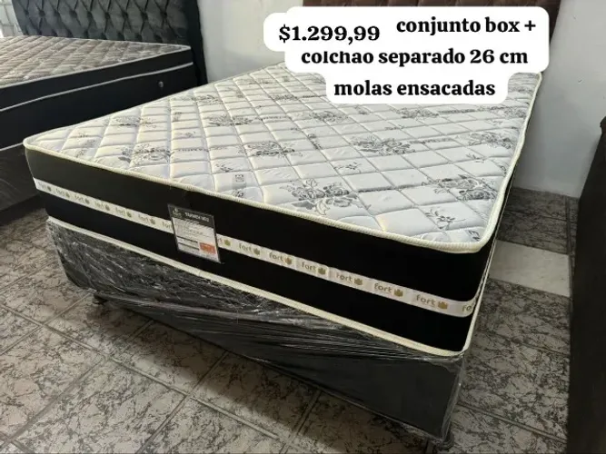Cama de Molas Ensacadas Base E Colchão Novo - Super Promoção 