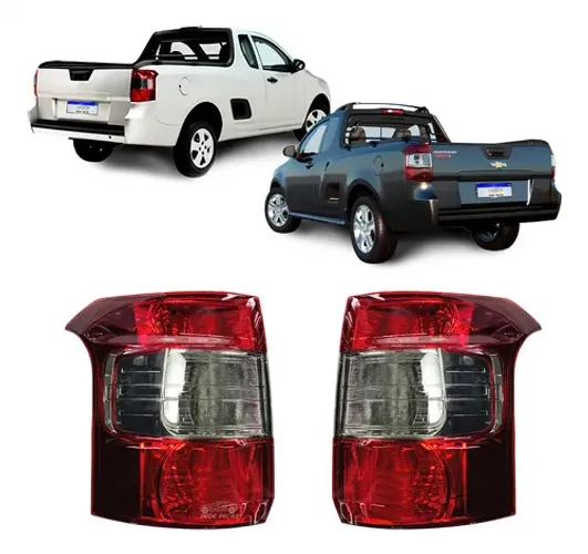 Par Lanterna Chevrolet Montana 2011 2012 2013 A 2021 Fume Ambos Lados Vermelho/fumê