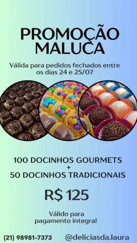 Docinhos gourmets e tradicionais