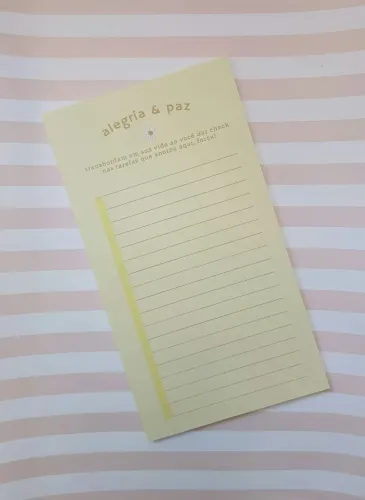 Bloco de notas alegria e paz 