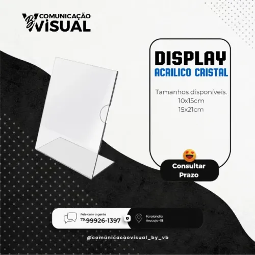 Placa Pix Display Acrilico de Mesa