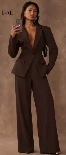 Conjunto Blazer e Calça- Marrom