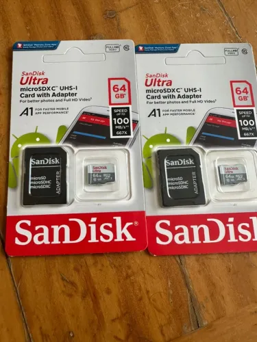 Cartão Memória  100mb/s Sandisk 64gb P/ Câmeras Wi-fi