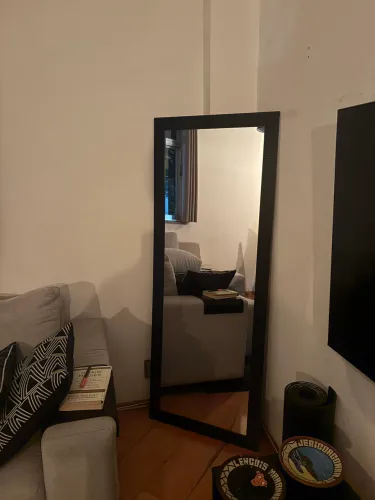 Espelho moldura preta 160x60cm