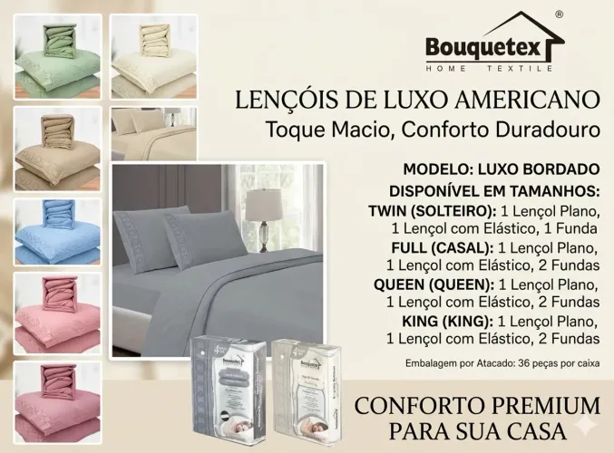 Jogo de lençol bouquetex