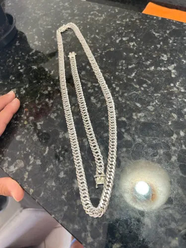 CONJUNTO PRATA 10 MM ELO DUPLO 