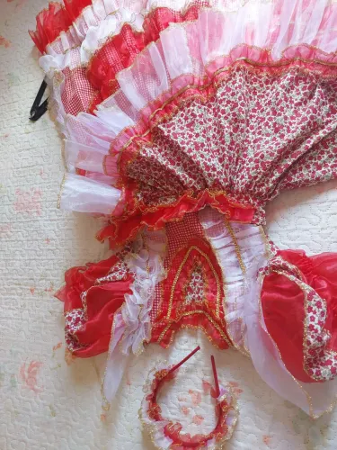 Vestido .acompanha a tiara pra festejo junina *35