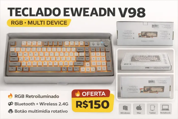 Teclado V98 multidevice - retroiluminado