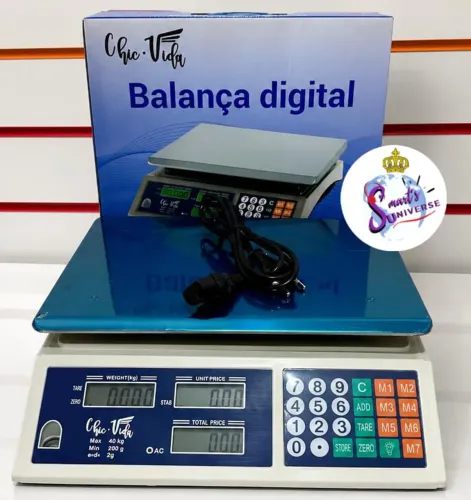 Balança Digital 40Kg | comercial com Bateria Recarregável 