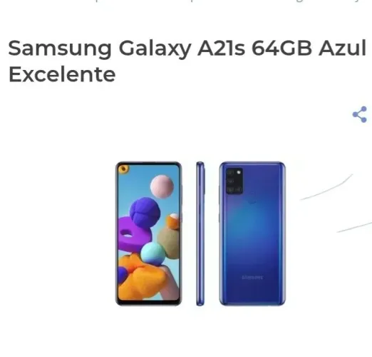 Celular A21S em ótimo estado 