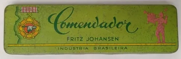 Raro Estojo De Lata Lápis Copiativo Comendador Fritz Johansen Vintage