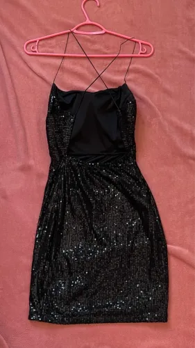 Vestido paête preto