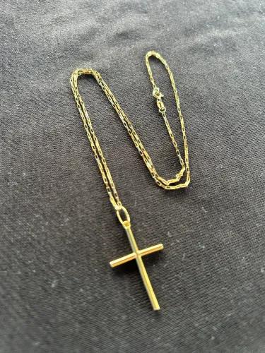 Cordão e pingente ouro 18k 50cm 