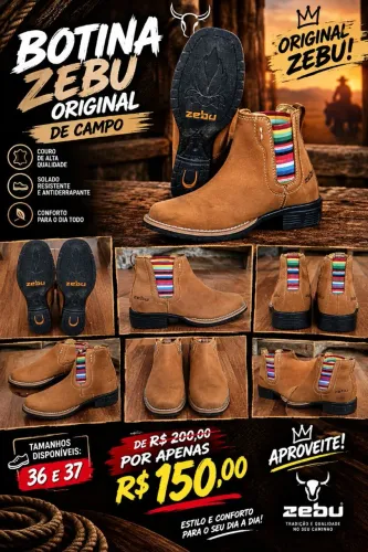 BOTINA ZEBU ORIGINAL!