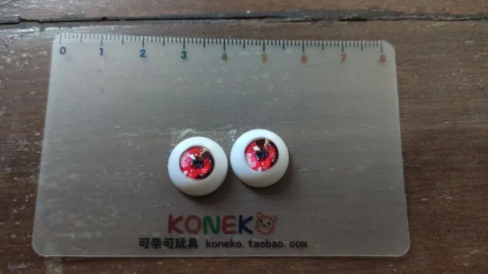 Olhos para BJD vermelho 14mm marca Koneko