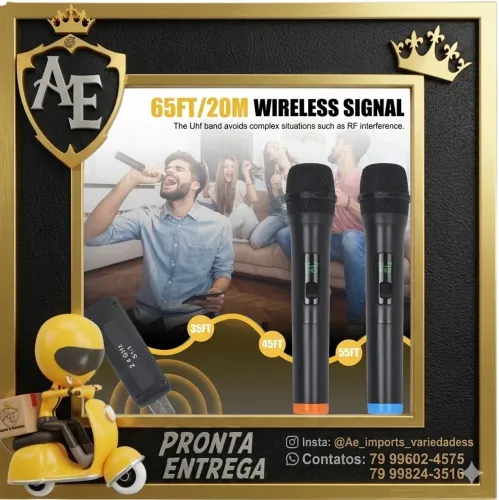 Kit 2 microfones Sem fio
