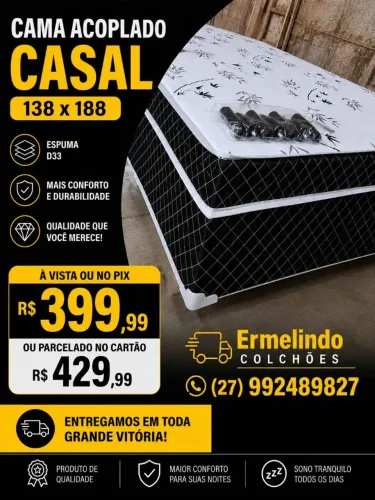 Chegou direto fabrica cama box casal acoplada 399.99 pix