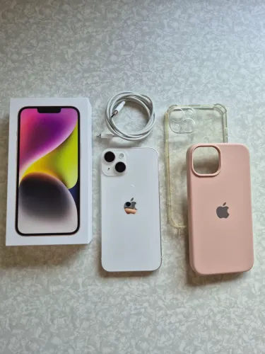 Iphone 14 Estelar 128GB Bateria 85 Excelente c/ Cabo USB-C e Caixa original c Película