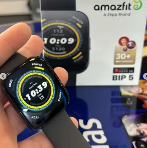 Amazfit Bip 5 - Tela gigante de 1,91", chamadas Bluetooth, monitoramento completo de saúde