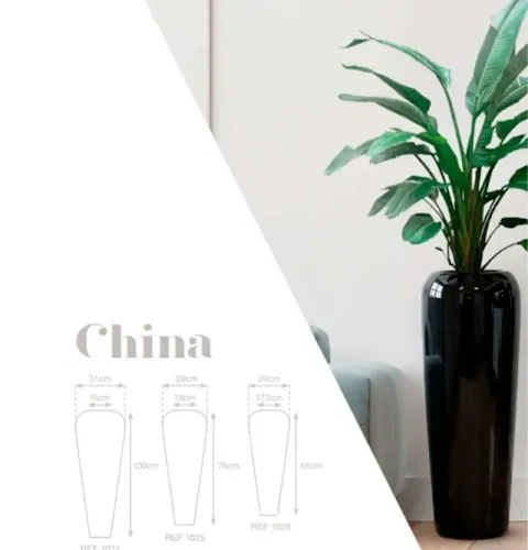 Vaso de flores CHINA - Preto - Tamanho M