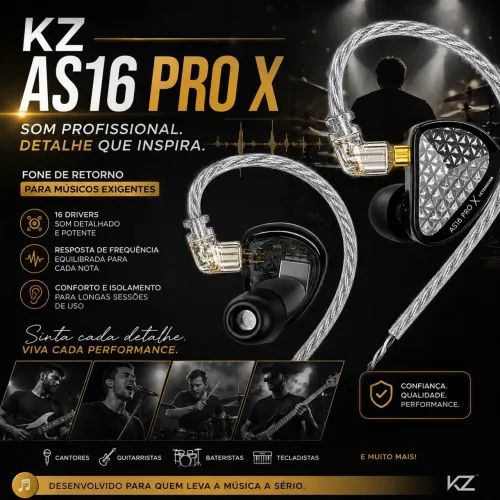 KZ AS16 PRO X 16 Drivers + case a pronta entrega