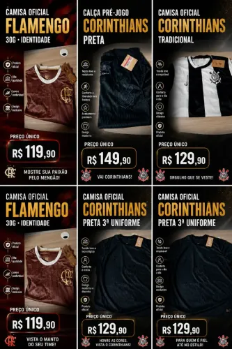 Camisas do seu time