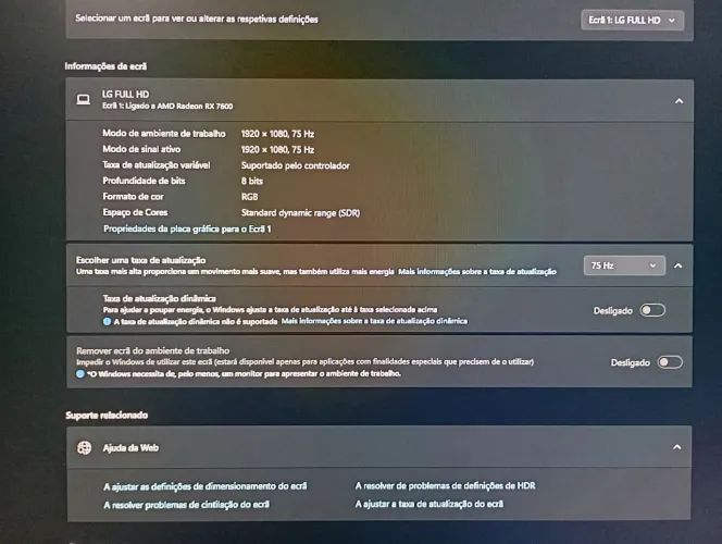 Monitor LG 24 led Full HD 1080p 75mhz