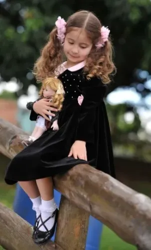 Vestido infantil Veludo (Lindo, como novo)