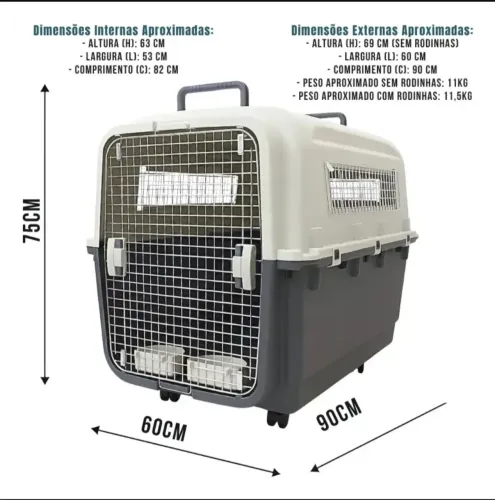 Caixa de transporte pet padrão IATA para cachorro se porte médio