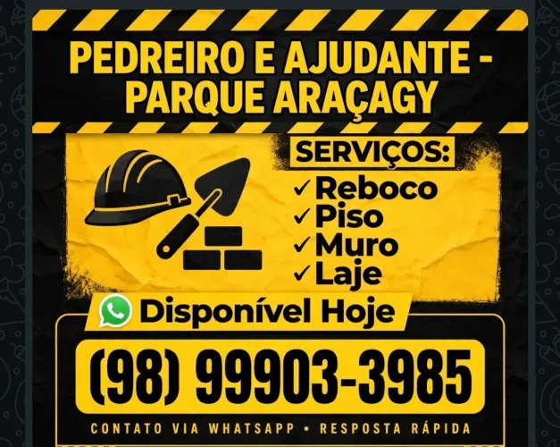 Pedreiro  a disposição 