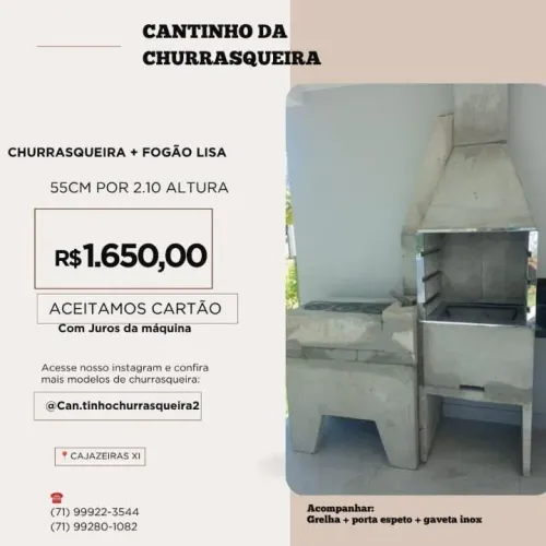 Churrasqueira e fogão lisa para revestir