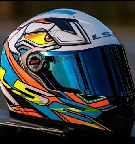 Viseira espelhada azul para capacete ls2 ff358