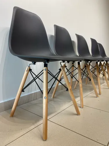 6 Cadeira Eames (Eiffel / DSW) - 6 unidades - Preto 