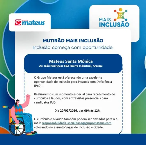 Vaga de emprego para PCD