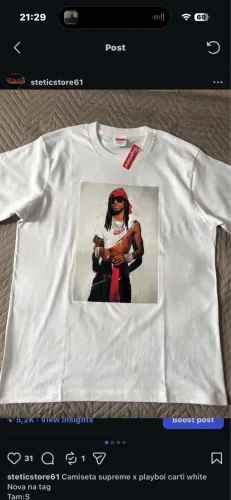 Camiseta supreme x playboi carti branca