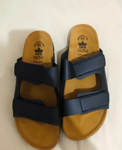 Sandália Mules LICO Bioline Velcro para adultos na cor preta 